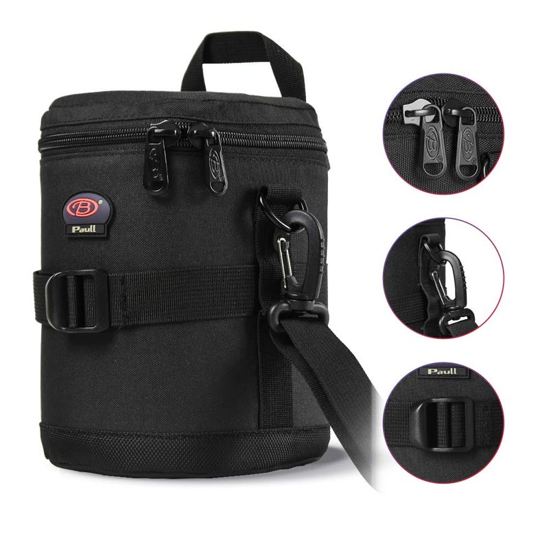 BPAULL Camera Lens Case DSLR Camera Lens Bag Fits for Canon Nikon Pentax Sony Olympus Panasonic and Other Camera Lens - Image 4